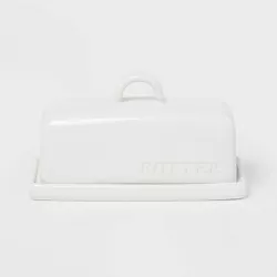 Stoneware Hand Lettered Butter Dish - Threshold™