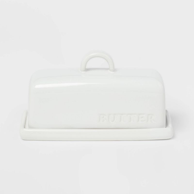 Stoneware Hand Lettered Butter Dish - Threshold&#8482;, 1 of 9