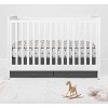 Bacati - Boys Football Muslin Brown Gray 8 pc Crib Bedding Set with Long Rail Guard Cover - 4 of 4