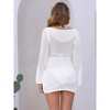 INSPIRE CHIC Women's Crochet Knit Cover Up Drawstring Tie Cutout Swimsuit Beach Dress - 4 of 4