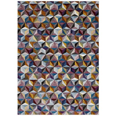 Modway Arisa Geometric Hexagon Mosaic 4x6 Area Rug - Multi Color,  100% Polypropylene ,  Tight Low Pile Weave