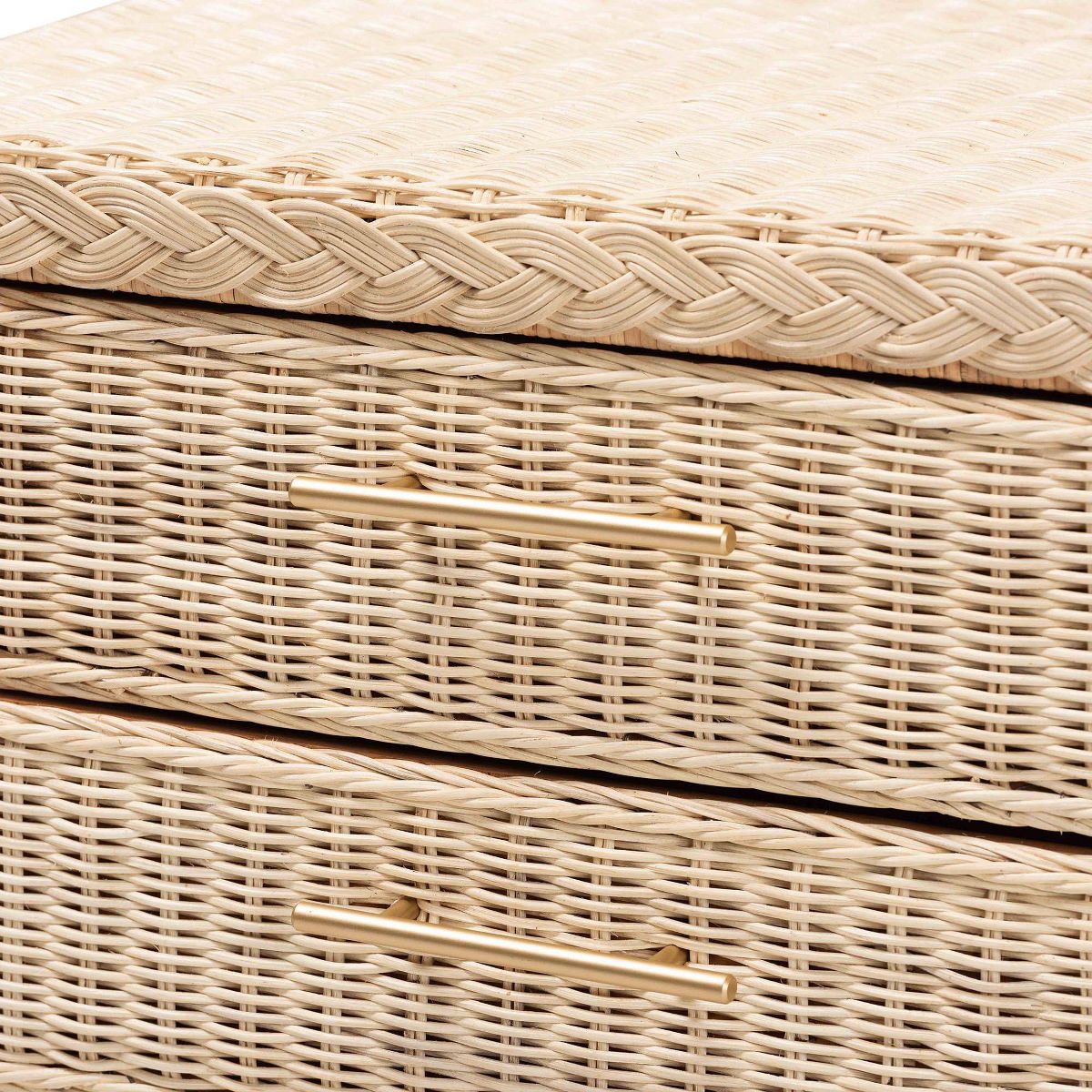 bali & pari Lanica Rattan 3 Drawer Nightstand Pale Brown - thumbnail 5