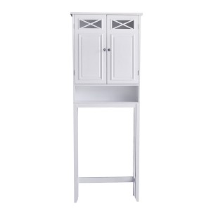 Teamson Home 25" x 68"  Dawson Wooden 2-Door Over the Toilet Space Saver, White - 1 of 4