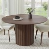 Dovelina Mid-Century Round Dining Table Wood Kitchen Table for 4 People - Walnut - 3 of 4