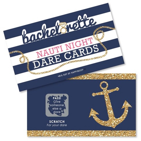 Big Dot of Happiness Last Sail Before the Veil - Nautical Bridal Shower and Bachelorette Party Game Scratch Off Dare Cards - 22 Count - image 1 of 4