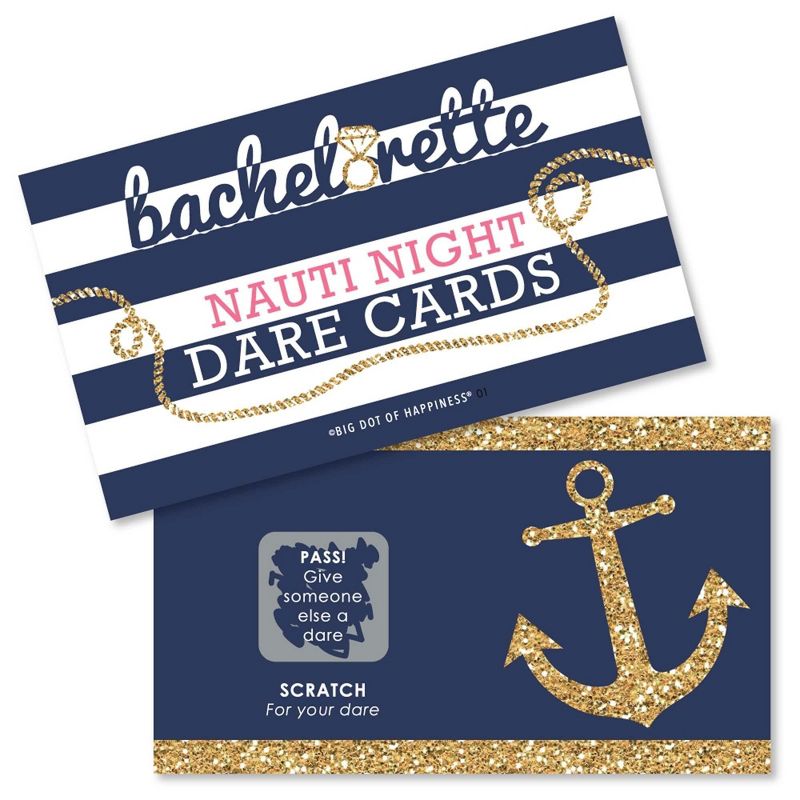 Big Dot of Happiness Last Sail Before the Veil - Nautical Bridal Shower and Bachelorette Party Game Scratch Off Dare Cards - 22 Count, 1 of 7