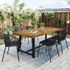 MOEPISY Patio Dining Chairs Stackable Chairs with Breathable Design Modern Simple Art Style Black (Set of 2) - 4 of 4