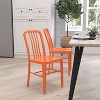 Merrick Lane Santorini 18 Inch Galvanized Steel Indoor/Outdoor Dining Chair with Slatted Back And Powder Coated Finish - 2 of 4