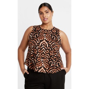 Women's Plus Size Amara Print Top - black | CITY CHIC - 1 of 4