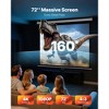 VEVOR Manual Projector Screen, 72 inch 4:3 4K 1080 HD Retractable Pull Down Projector Screen, Wall Mounted Movie Projection with Pull Rope, White - 3 of 4