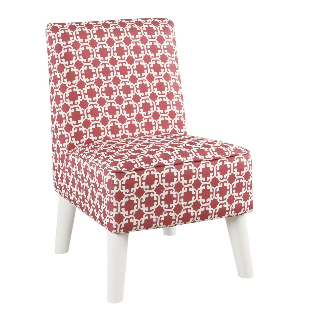 Kids Modern Slipper Chair Pink/White Lattice - HomePop was $149.99 now $112.49 (25.0% off)