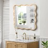 Vynxaria 36" x 36" Solid Wood Wavy Square Mirror - Natural Wall Decor for Bathroom, Bedroom, Living Room & Entryway - 2 of 4