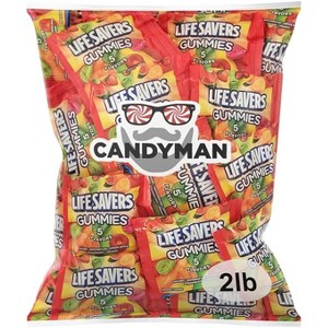CANDYMAN 2lb Candy Bundle of LifeSavers Gummies Fruit Snacks with 5 Flavors Individually wrapped - 1 of 4