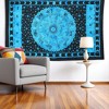 HomeRoots 80" X 56" Black And Blue Cotton Hanging Tapestry - 2 of 4
