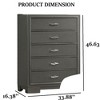 33.88" Solid Wood Contemporary 5-dressers Chest with Acrylic Handles - 4 of 4