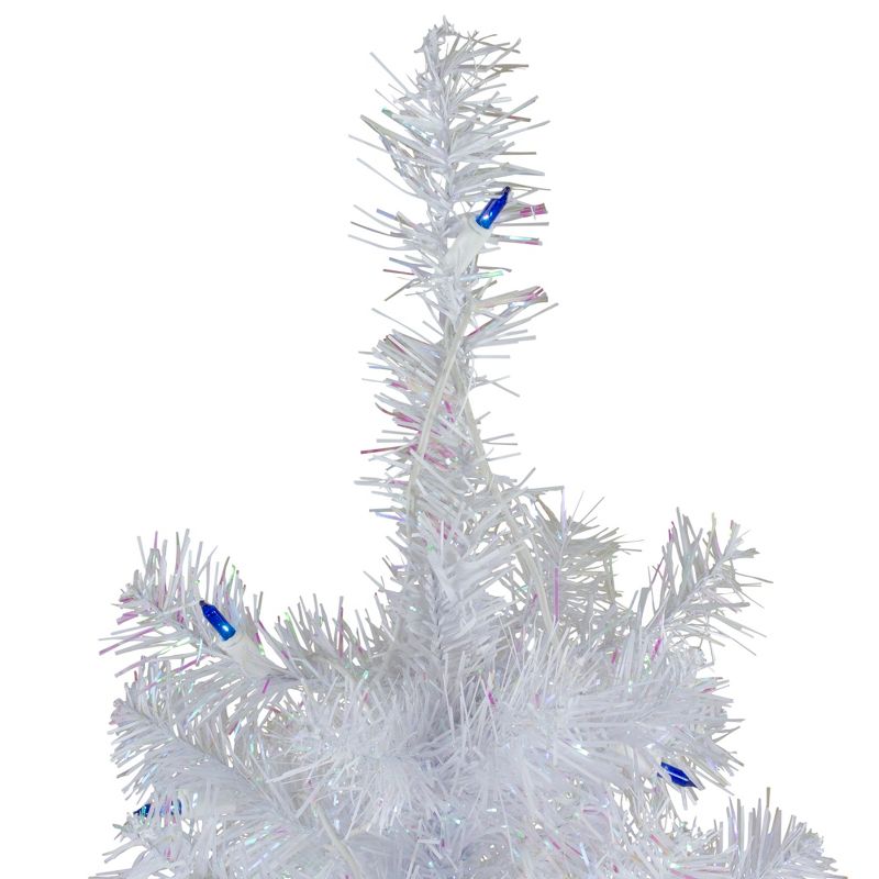 Northlight 3' Prelit Artificial Christmas Tree White Pine Slim - Blue Lights, 4 of 7