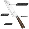 imarku Santoku Knife, 7 inch Kitchen Knife Ultra Sharp Cooking Knife-German HC Stainless Steel 7Cr17Mov - Ergonomic Pakkawood Handle, Orange - 2 of 4