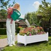 Infurnic Planters, Short Garden Bed Outdoor with Wheels and Drain Holes, Portable Planter Box for Patio Balcony Backyard, White, 43.3"*17.7"*17.56" - 2 of 4