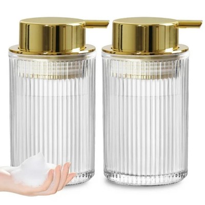 LunaLulinlk Glass Soap Dispenser Foaming Soap Bottle for Kitchen and Bathroom 12oz