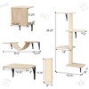 DOMETOUR 5 Pcs Wall Mounted Cat Climber Set, Floating Cat Shelves and Perches, Cat Activity Tree with Scratching Posts - 4 of 4