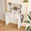 Okak Modern Vanity Table with Mirror & LED Lights,Storage Dressing Desk with Drawers & Open Shelves,Fashion Makeup Table for Small Bedrooms - 2 of 4