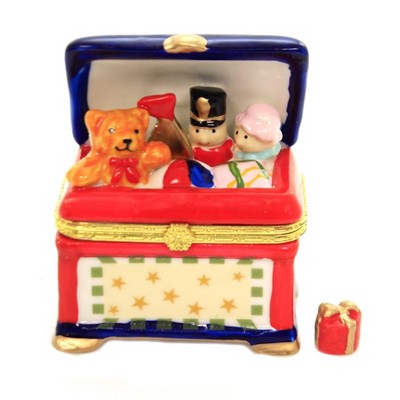 Hinged Trinket Box 3.5" Chest Of Toys Teddy Bear Soldier Doll  -  Decorative Figurines