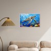 Art Remedy Turtle Swimming Colorful Coastal Wall Art Framed - 2 of 4