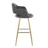 Fixed Faux Leather Contemporary Bar Stool with Low Back and Metal Legs for Home Bar or Kitchen (Set of 2) - 3 of 4