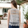 Anna-Kaci Women's Floral Crochet Open Front Vest - 2 of 4