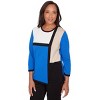 Alfred Dunner Women's Colorblock Long Sleeve Sweater - 3 of 4