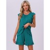INSPIRE CHIC Women's Cute Ruffle Trim Cap Sleeve Tops and Shorts 2 Piece Pajama Sets - 3 of 4