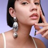 SOHI Women's Metallic Silver Party Drop Earrings - 3 of 4
