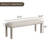 Rustic Upholstered Dining Bench, Dining Table Bench for Bedroom Dining Room Living Room Entryway - Morden Fort - 3 of 4