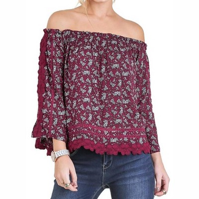 Women's Off The Shoulder Floral Top - umgee