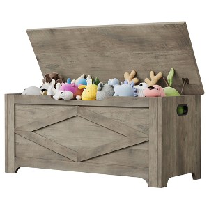 39.4" Storage Chest, Toy Box with 2 Safety Hinges, Storage Bench with Storage, Shoe Bench, Supports 300 lb, for Living Room, Entryway - 1 of 4