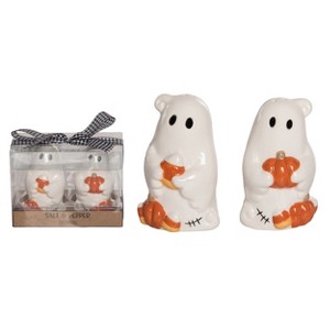 Transpac Dolomite Vintage Ghost Salt and Pepper Shaker Set of 2 Ceramic Halloween Decor White Tabletop Shakers Indoor Use Hand Wash Only Gift Giving - 1 of 1