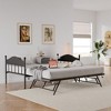 Twin Daybed with Trundle – Stylish Metal Sofa Bed Frame, Pop-Up Trundle, Perfect for Any Space - 4 of 4