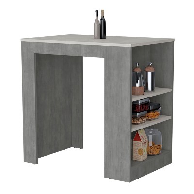 NicBex Kitchen Island Cart with 3 Side Shelves,Kitchen Island with Storage and Large Work Top,Modern Kitchen Cart,Island Table for Kitchen