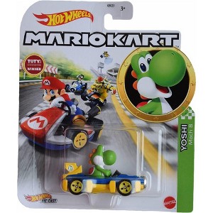 Hot Wheels Mario Kart 1:64 Scale  Yoshi - Mach 8 Collectible Vehicle - 1 of 4