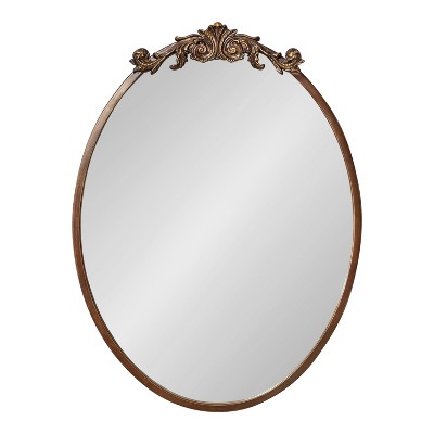 Bronze Oval Baroque Vanity Wall Mirror