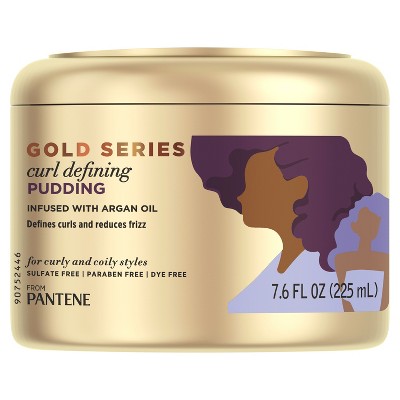 Gold Series from Pantene Sulfate-Free Curl Defining Pudding with Argan Oil for Curly, Coily Hair, 7.6 fl oz