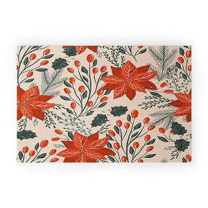 ThirtyOne Illustrations xmas poinsettia Small Welcome Mat - Deny Designs - 1 of 3