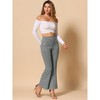 INSPIRE CHIC Women's Casual High Waist Wide Legs Bell Bottom Flared Long Pants - 2 of 4