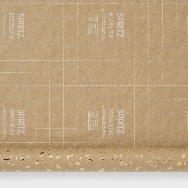 Brown Gold Foil Speckled Gift Wrap - Spritz&#8482;, 3 of 4