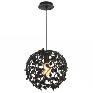 CityFurn 1-Light Modern Black Metal Globe Pendant Light for Dining Room - 1 of 4
