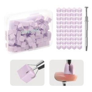 Saviland 100-Pack Ombre Sponge Kit: Purple Gradient Sponges w/Grabbing Pen - Salon Manicure Blending Tools (Purple)​. (2-Purple) - 1 of 4