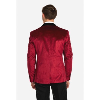 OppoSuits Deluxe Men's Dinner Jacket - Tuxedo Suit Blazer - Burgundy Red - Size 42 — фото 2