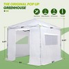 EAGLE PEAK 8'x8' Instant Pop-up Greenhouse, Roll-Up Zipper Doors and Side Windows - 3 of 4