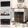 ModernLuxe Hidden Cat Litter Box Enclosure Furniture, Indoor Cat House End Table with 2 Drawers & Door, White+Brown (Fits Large Cats 41-70 lbs) - 4 of 4