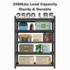 ORRD Garage 5-Tier Adjustable Metal Shelf, 2500 LBS Capacity, Black Storage Rack, 71.2"H x 47.24"L x 23.62"D - 3 of 4